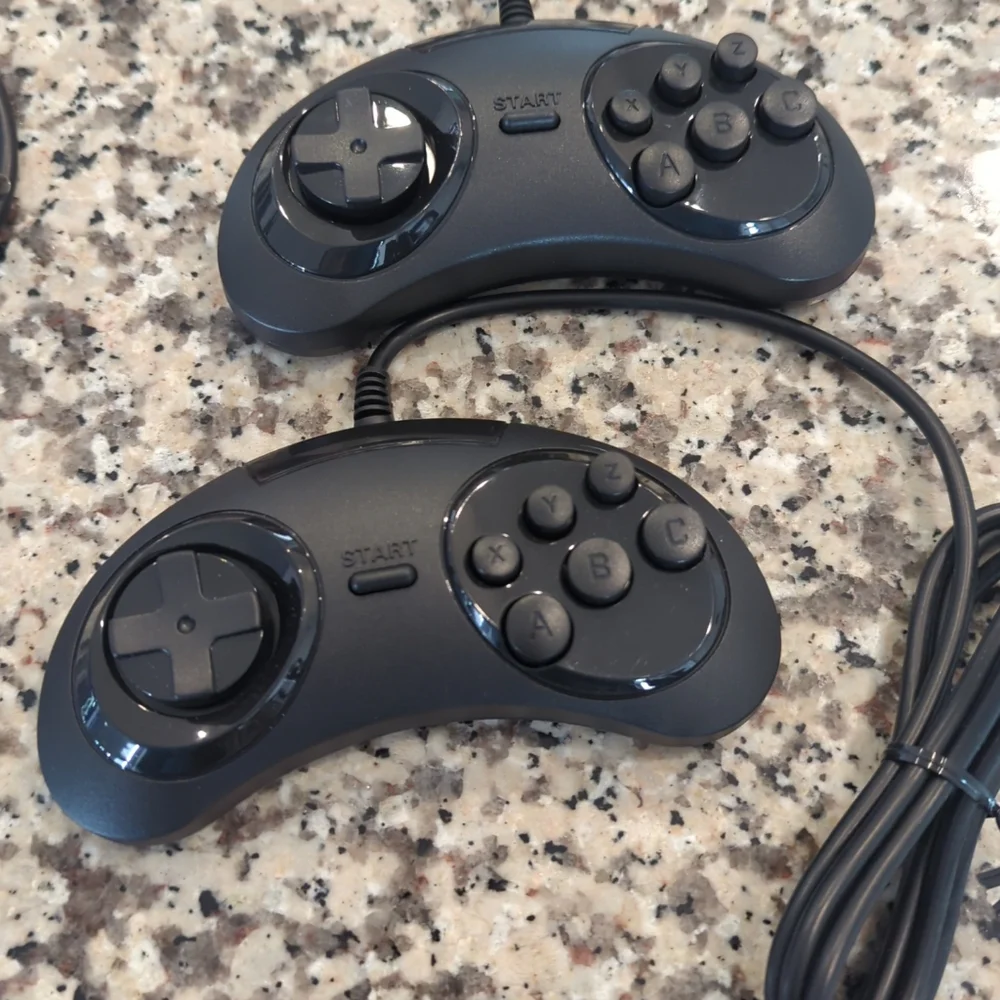 Set Of 2 Wired Controllers For Genesis Classic Game Console six button - Picture 4 of 7